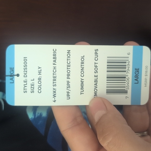 New With Tags DKNY Floral Black Tie Halter One Piece Swimsuit Size Large - Picture 8 of 13